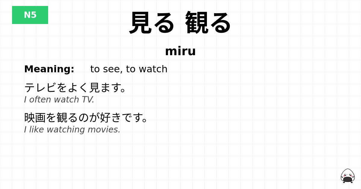 見る 観る flashcard